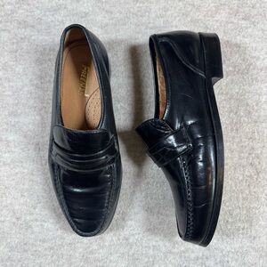 Black Leather Women's Loafers